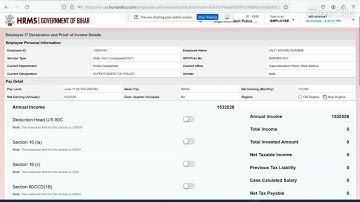 BIHAR HRMS - Income Tax Declaration