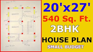 20' x 27' HOUSE PLAN ll 540 SQ. FT.  ll SMALL SIZE HOUSE PLAN ll