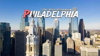 Philadelphia |1 Hour Relaxation | Acoustic Guitar | Relaxing Ambient |4K| Aerial Drone Footage