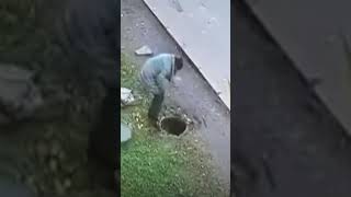 Child falls through manhole