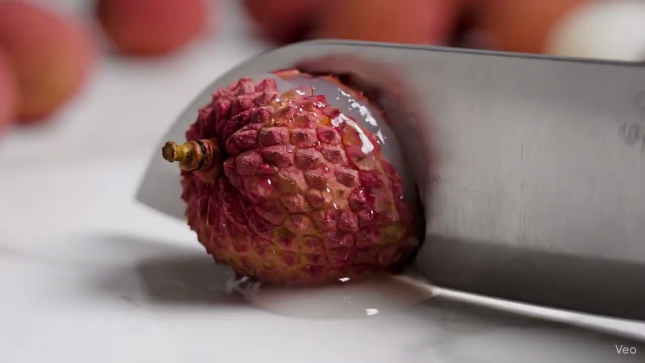 Soft and juicy ASMR lychee cutting into slices |Ultimate relaxation 