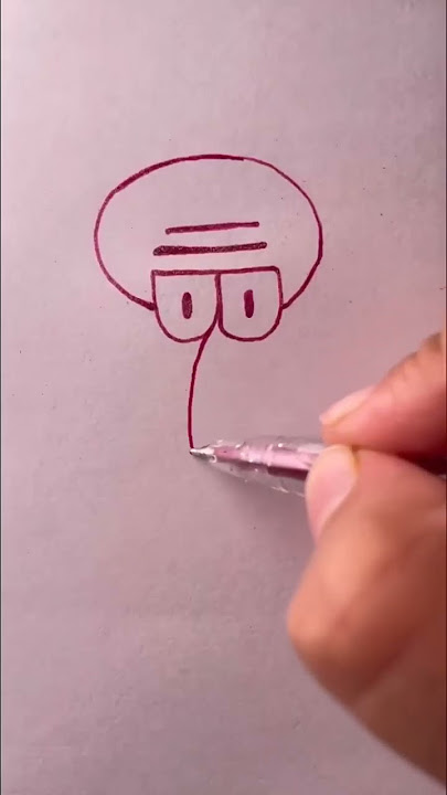 easy way to draw a Squidward Tentacles #shorts