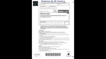 Edexcel - iAL Mathematics - Pure - Paper 1 - June 2021 - Solutions By Mr Harding