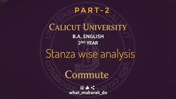 Commute Poem Stanza Wise Explanation | Kim Hyesoon | BA English 2nd Year Calicut University 