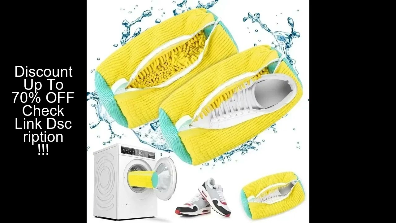 Machine Washable Shoe Washing & Drying Bag with Soft Fiber - Durable Polyester Laundry Protector for