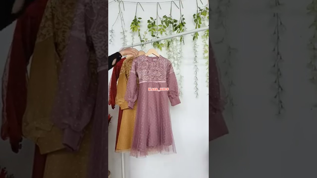 Gaun Anak | Gamis Anak Cornelia Brokat Mix Tille Polkadot