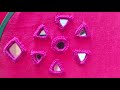 Mirrorwork tutorial || Hand embroidery mirrorwork design || Circle and triangle mirrorwork tutorial.
