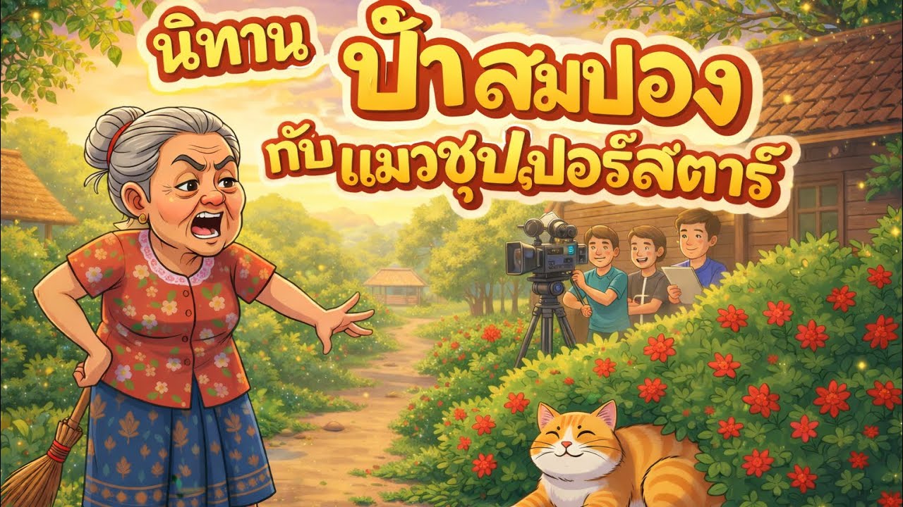 นิทาน[ป้าสมปอง กับแมวซุปเปอร์สตาร์]#นิทานก่อนนอน#ป้าสมปอง#เเมวตลก 