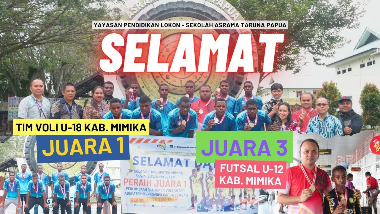 SELAMAT!TIM VOLI U-18 KAB. MIMIKA YANG DIWAKILI SISWA YPL-SATP JUARA 1 ...
