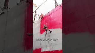 Rope Access work in india company spray painting job 💪 #youtubeshorts #viralvideo #irataropeaccess
