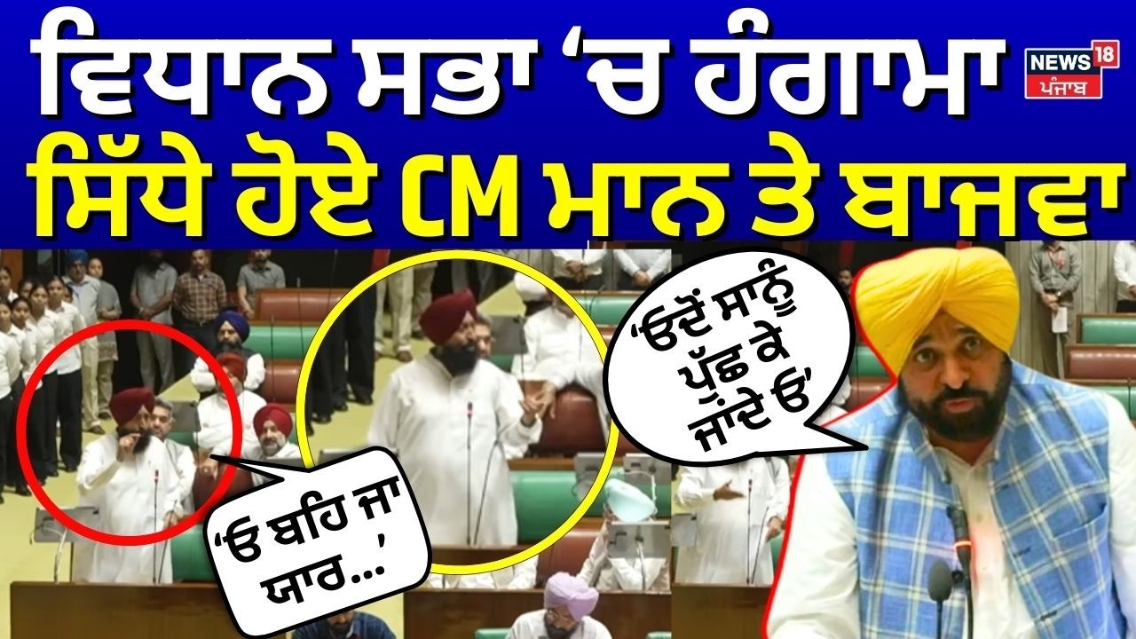 Bajwa vs CM Mann | ਵਿਧਾਨ ਸਭਾ ਚ ਹੰਗਾਮਾ, ਸਿੱਧੇ ਹੋਏ CM ਮਾਨ ਤੇ ਬਾਜਵਾ | Budget Session Live