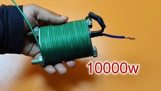 I Create 220V 10000W Electric Generator at Home 🏡 Using Fuel Less Electricity 👌 😎