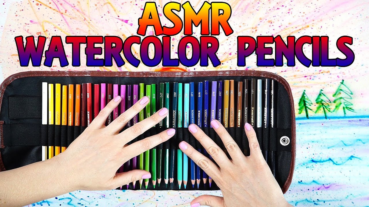 ASMR Arts n' Crafts: Relaxing Watercolor Pencils, Up Close, Water Sounds, Soft Spoken
