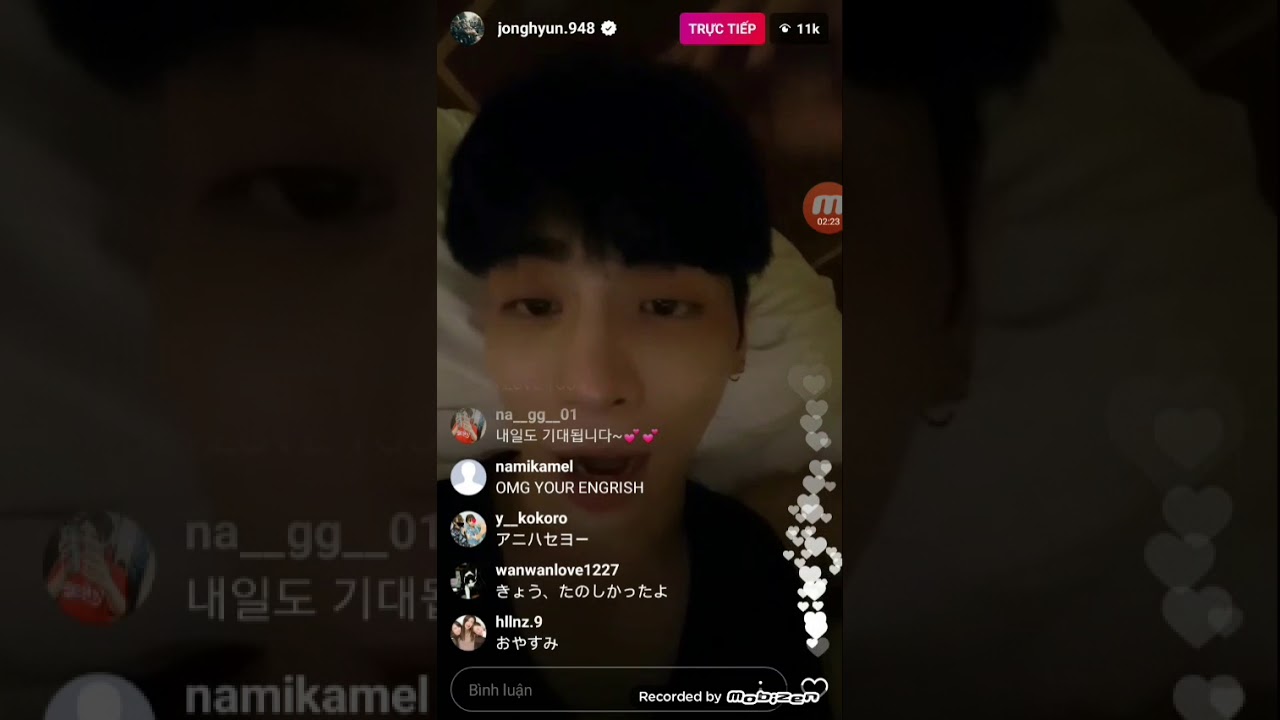Jong Hyun SHINee IG live read comment by English so cute 23.9.17