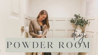 POWDER ROOM PROGRESS! WAINSCOTING: BOARD AND BATTEN DIY|   EMMA COURTNEY