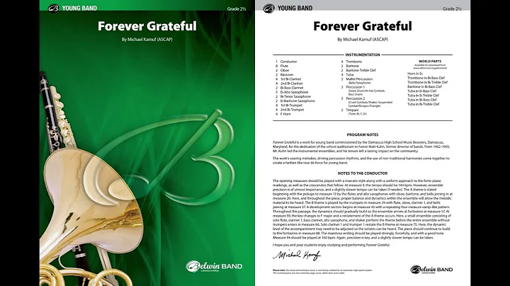Forever Grateful, by Michael Kamuf - Score & Sound