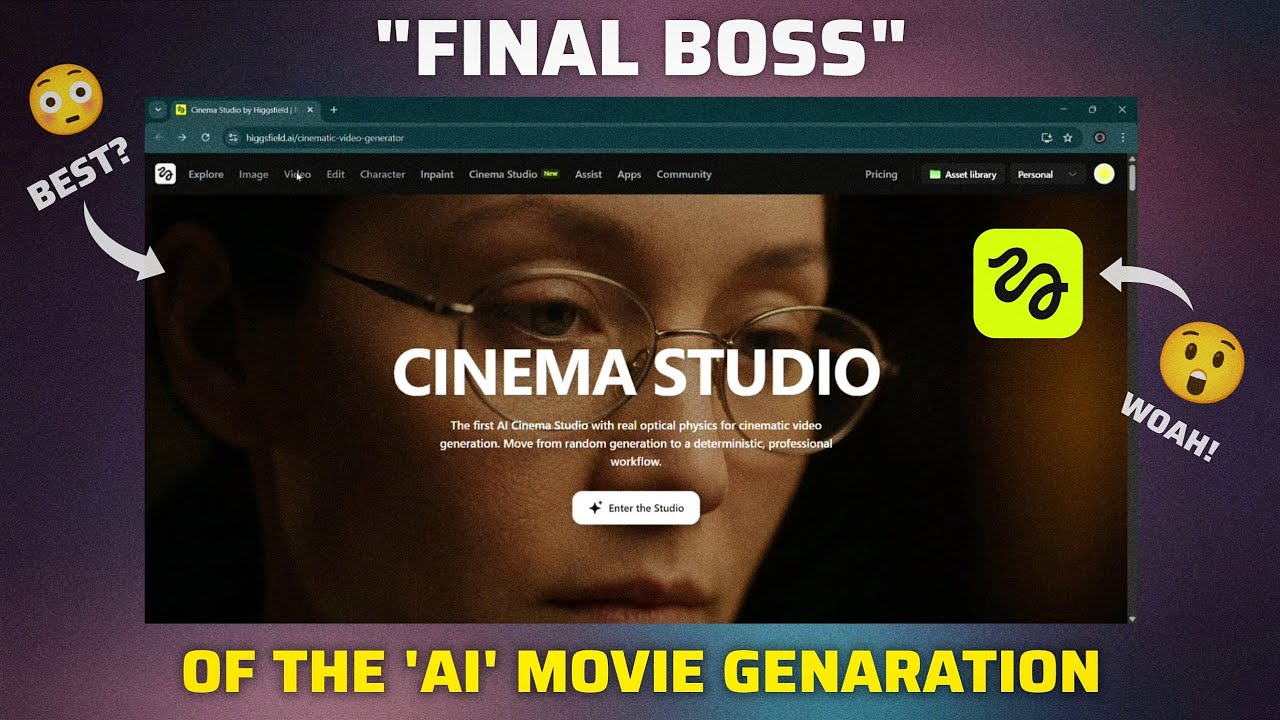 Higgsfield Cinema Studio Tutorial - The Best AI Movie Generation ...