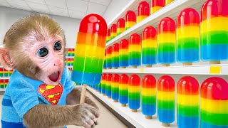 Download lagu O Macaco Bon Bon prepara suco de frutas no jardim com o patinho fofo | Bon Bon Brazil