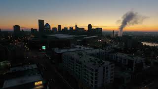 MINNEAPOLIS MINNESOTA HOOD, NIGHT VIEW, 4k VIDEO, Drone Footage From Above