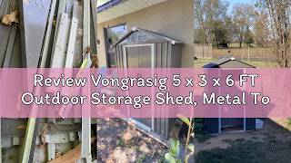 Review Vongrasig 5 x 3 x 6 FT Outdoor Storage Shed, Metal Tool Shed Clearance Garden Steel Shed with