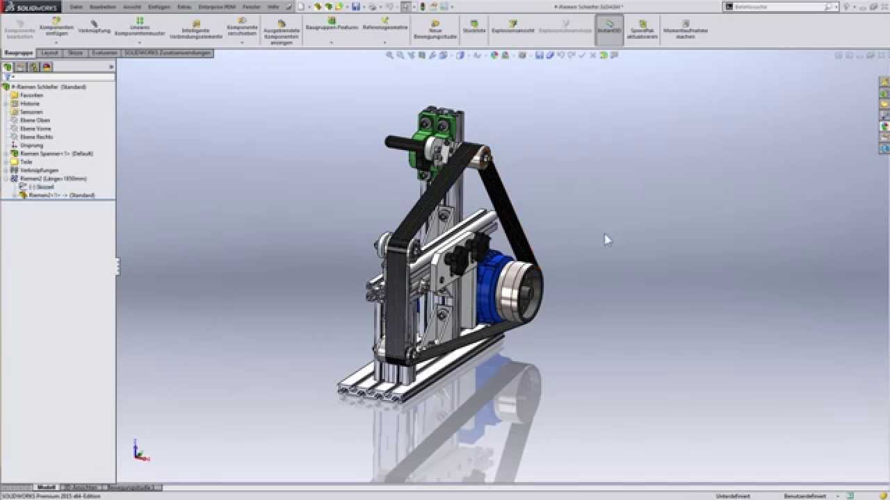 Solidworks Tutorial Erstellung Eines Riemens In Einer Baugruppe Youtube