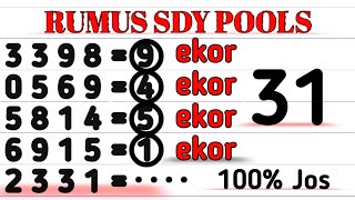 PREDIKSI SDY POOLS 11 OKTOBER 2026 | BOCORAN SIDNEY HARI INI | RUMUS KEPALA EKOR SYDNEY JITU