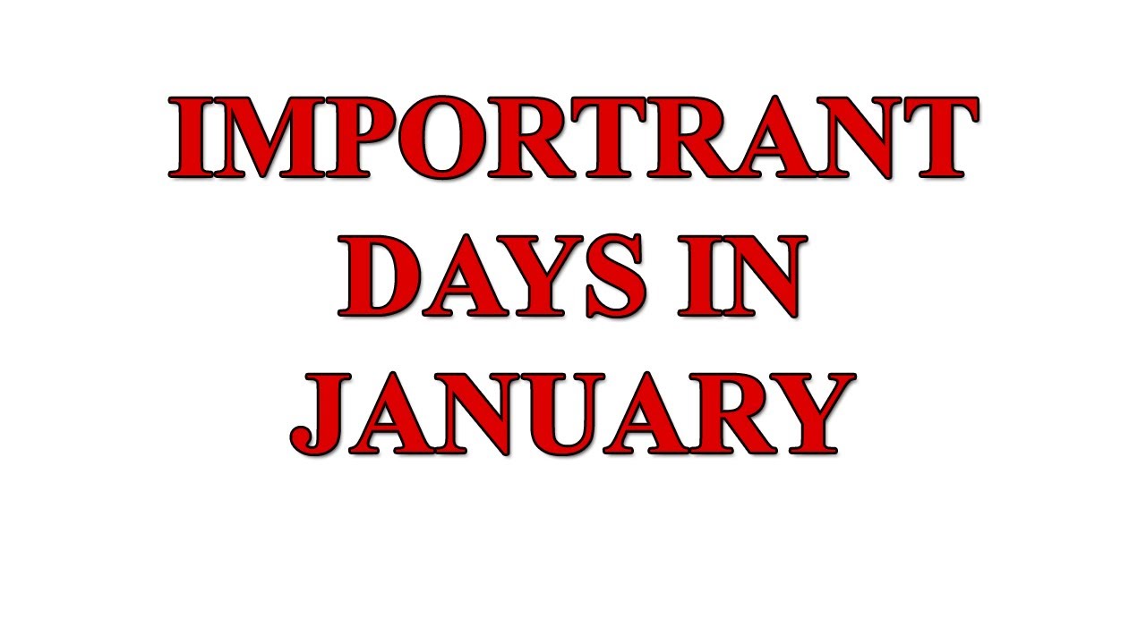 Important Days in January || CLASSMART