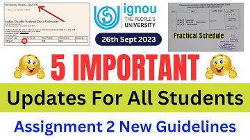 IGNOU Released 5 Updates For All Students  Assignment New Guidelines Practical Schedule IGNOU NEWS