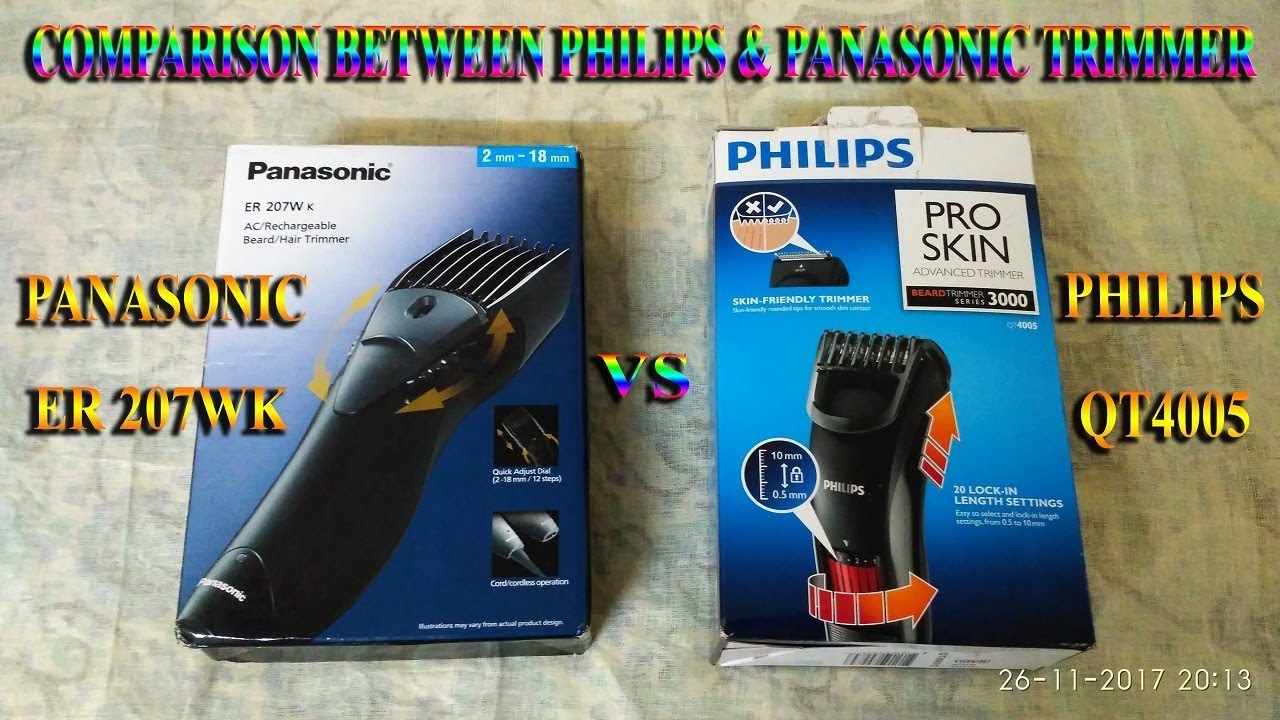 Mængde penge punkt Sprællemand Comparison between Philips & Panasonic Trimmer - YouTube