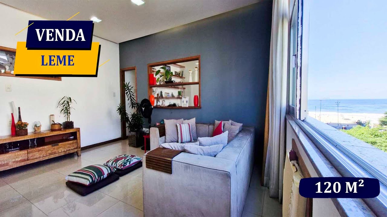 LEME JUNTO A PRAIA DIVISA COM COPACABANA 120M² REFORMADO LINDA VISTA MAR 3 QUARTOS 3 BANHEIROS VAGA