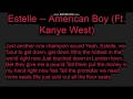 American Boy -- Estelle ( Ft. Kanye West) -- Clean Lyrics