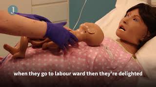 This robotic birthing simulator is being used to teach Irish medical students