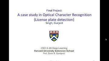 License Plate Detection: A Case study in Optical Character Recognition (2 min Video