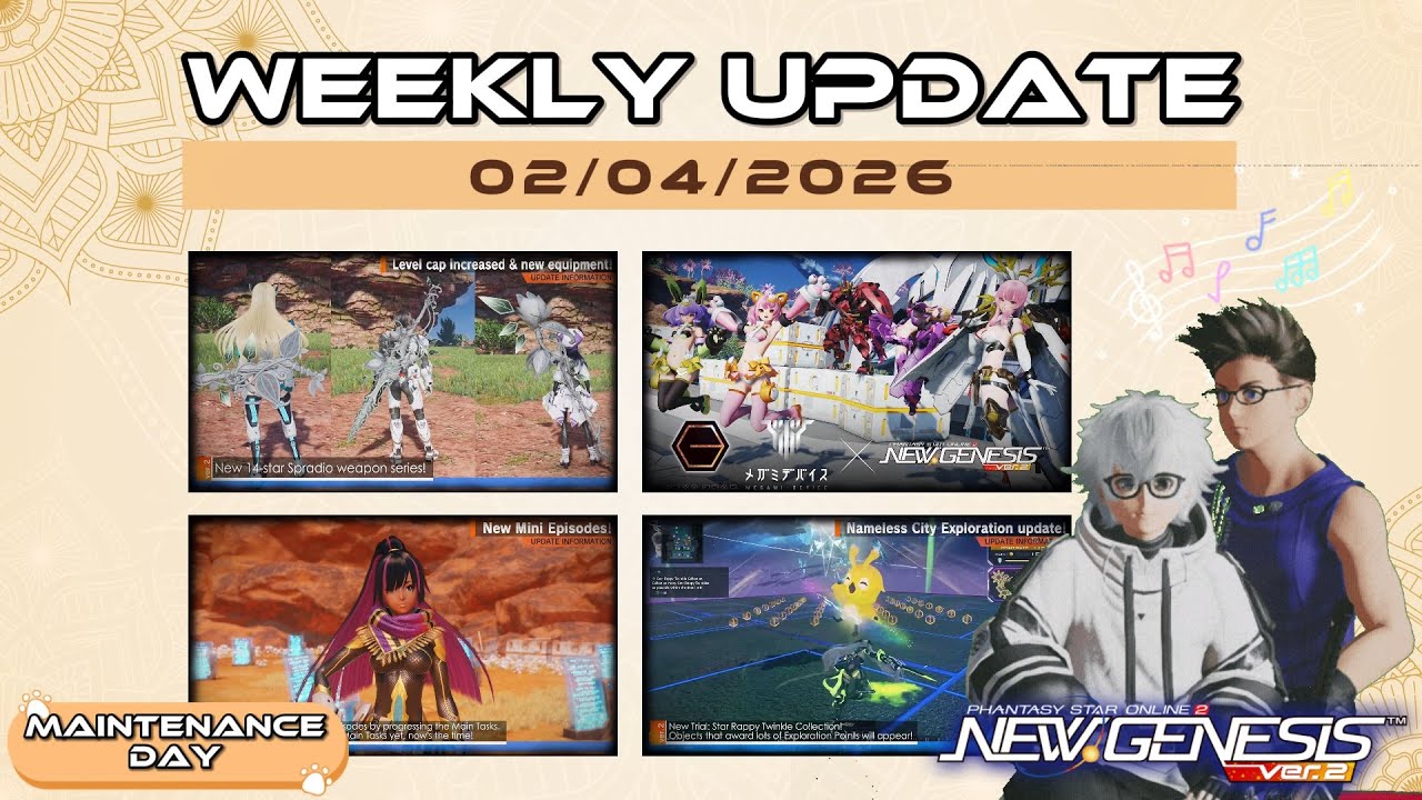 [PSO2:NGS] Еженедельное обновление 4 февраля 2026 г. | Сотрудничество Hexa Gear и Megami Device [...