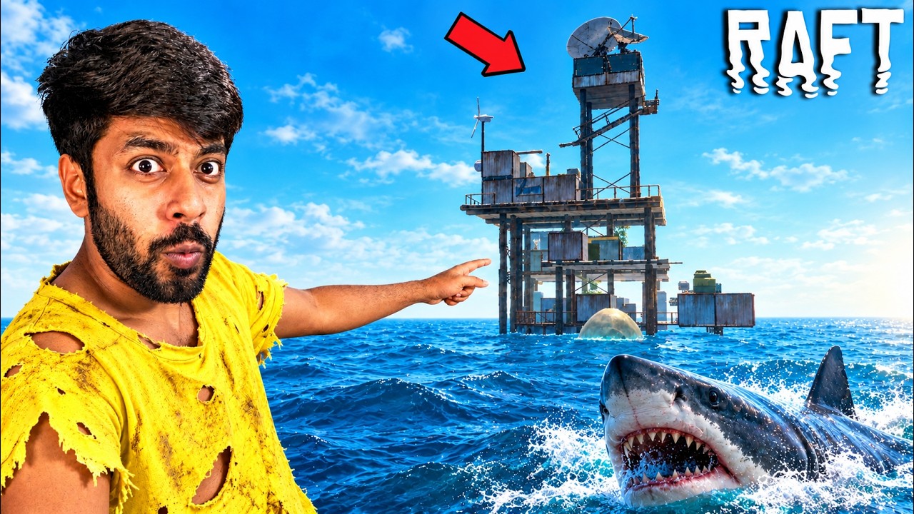 I FOUND A SECRET BASE IN OCEAN WITH FRIENDS! Raft gameplay | Mr IG #4