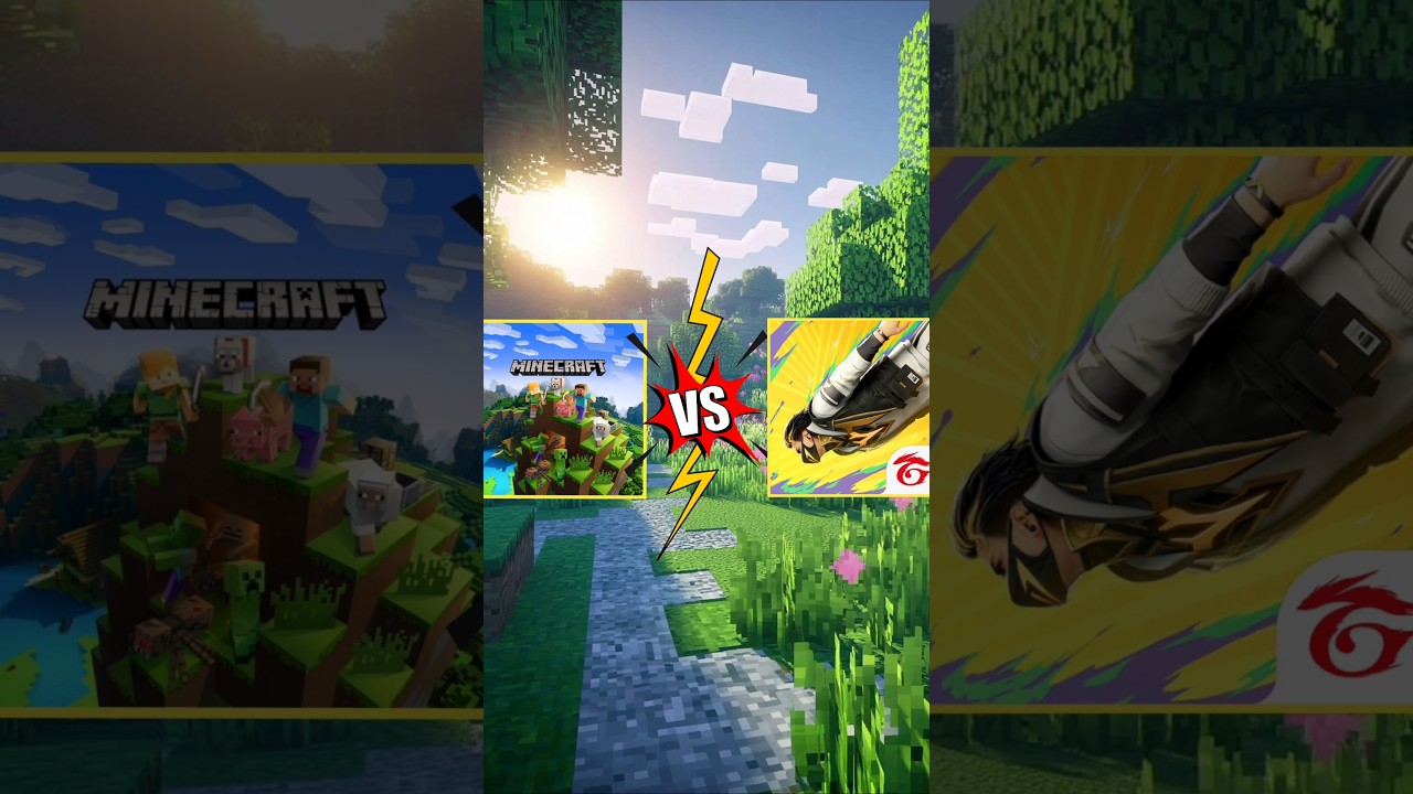 Minecraft game vs Free Fire battle 🔥🔥🔪 showdown minecraft vs Free free battle 