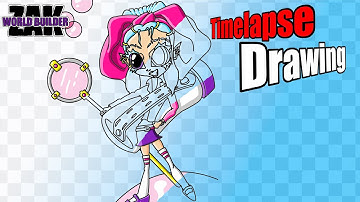 Timelapse Anime Manga Drawing of Kawaii Witch Bubbles! Character Design by @worldbuilderzak
