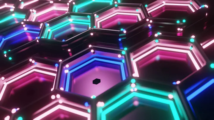 10 Hour 4k TV Meditation Relaxing Hexagon metallic color Neon light Tunnel Abstract background video