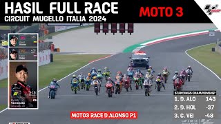 Hasil full race moto 3 italia 2024 ~ hasil MotoGP hari ini ~ gp mugello ~ klasemen terbaru