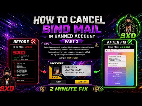 I Unbind a Free Fire Account | Without Recovery Email😎Using Access Token😨 (Don't Try This)⚠️