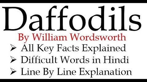 Daffodils By William Wordsworth Poem Explained in Hindi/ Key Facts / Line by Line Explanation