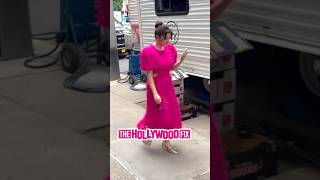 Selena Gomez Facetimes Boyfriend Benny Blanco In A Stunning Pink Dress Outside Her Trailer In N.Y.