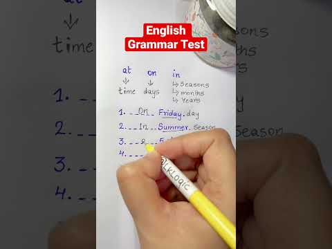 At, On , In . When do you use it? English Grammar Test