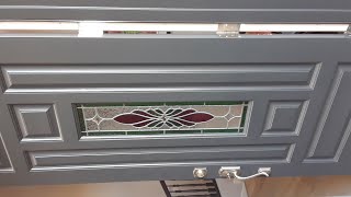 Stained Glass door window insert installation