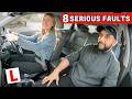 8 serious faults and a shaking leg  maddys driving test