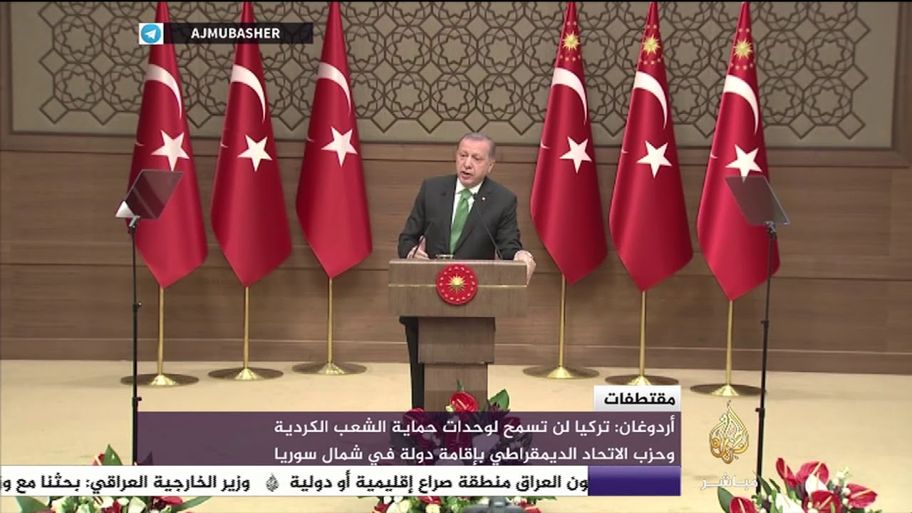 أردوغان: تركيا لن تسمح لوحدات حماية الشعب الكردية بإقامة دولة في شمال سوريا