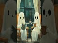 Two Cozy Ghosts in a Vintage Library A Short Poem #shortpoem #autumn #poetry #aiart #cuteghost