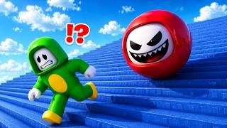 Mikey Became a Giant Ball to Crush JJ on the Killer Stairs 🔴💀😱 (Maizen Roblox) screenshot 4