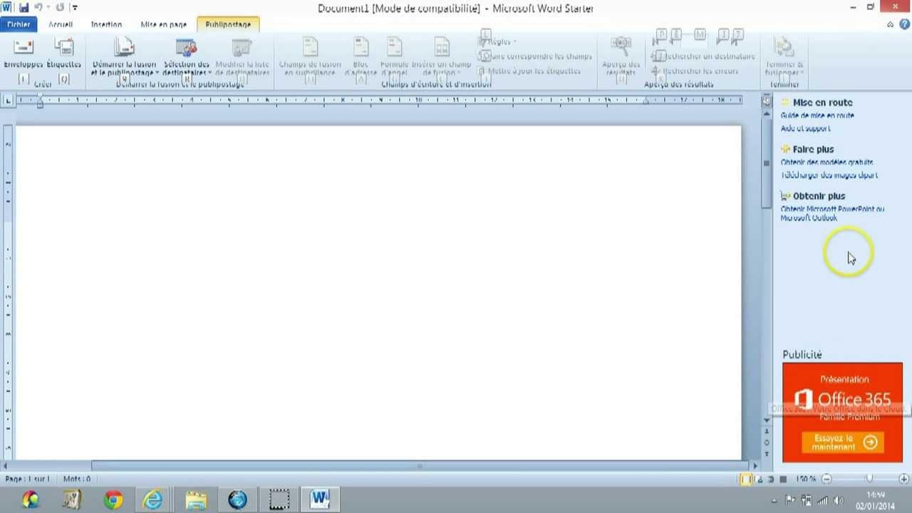 word starter 2010 prise en main youtube word startup