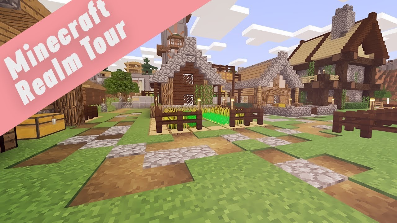 MINECRAFT |Tour of my small village on our realms! - YouTube